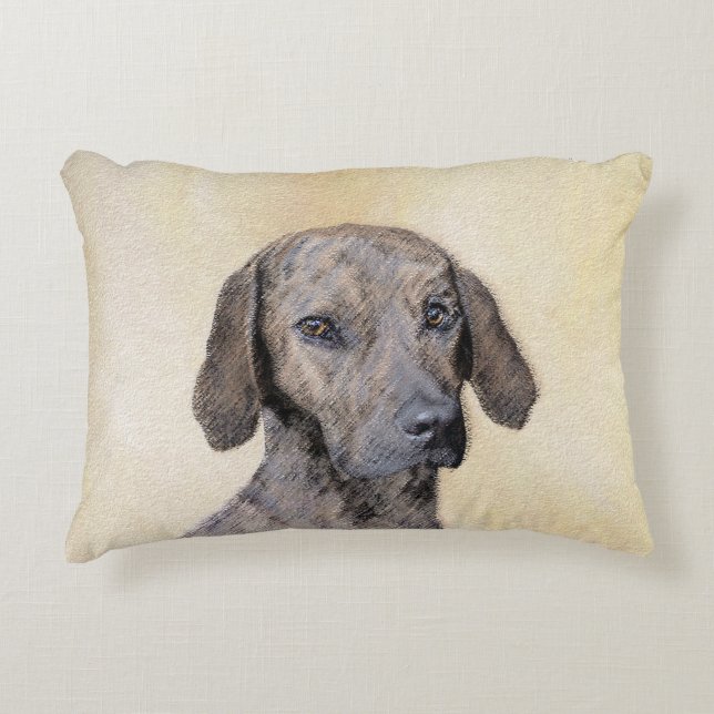Plott-målning - Cute Original Hund Art Prydnadskudde (Framsidan)