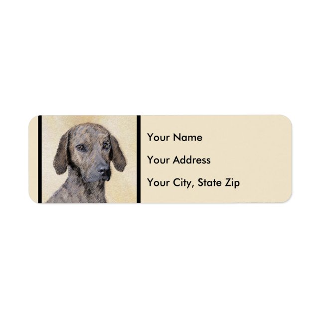 Plott-målning - Cute Original Hund Art Returadress Etikett (Framsidan)