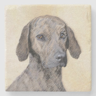 Plott-målning - Cute Original Hund Art Stenunderlägg