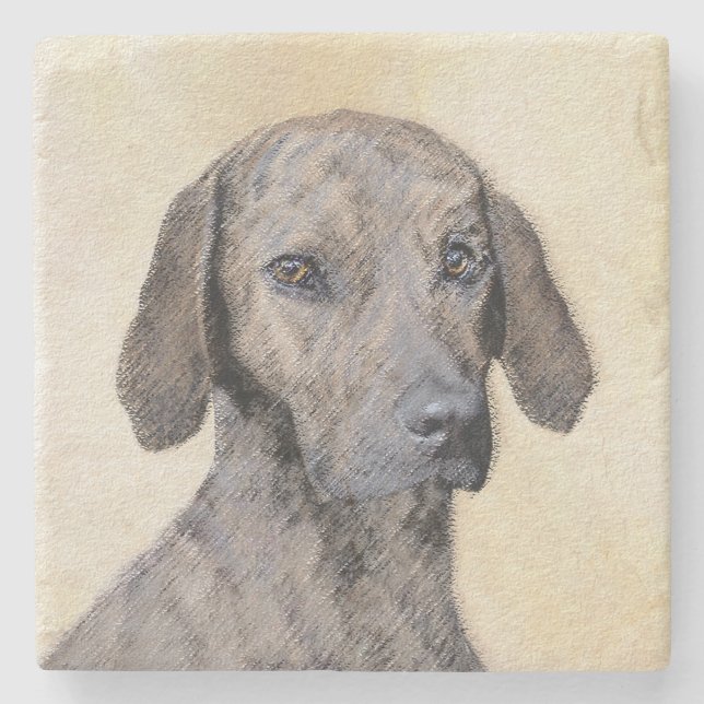 Plott-målning - Cute Original Hund Art Stenunderlägg (Framsidan)