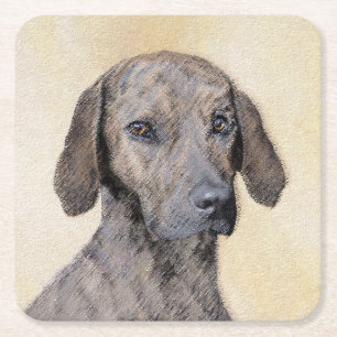 Plott-målning - Cute Original Hund Art Underlägg Papper Kvadrat