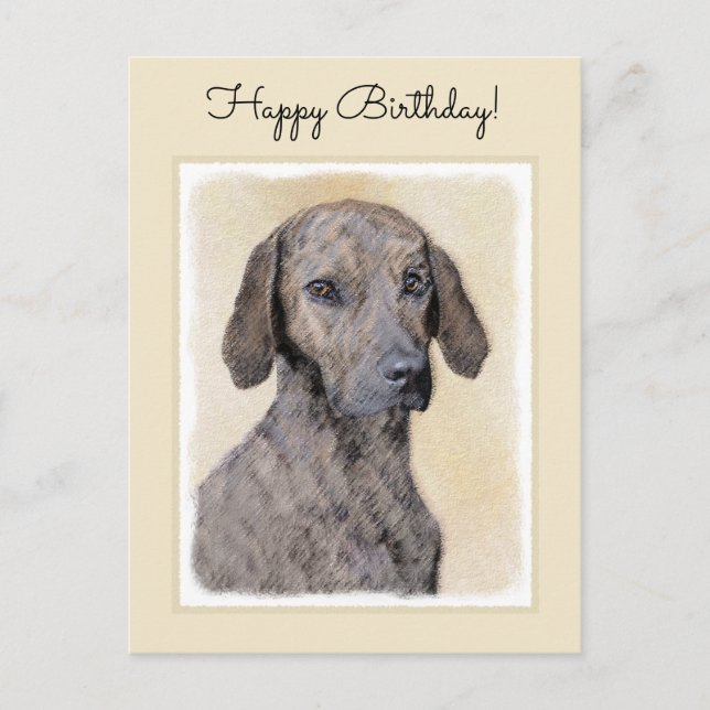 Plott-målning - Cute Original Hund Art Vykort (Framsida)