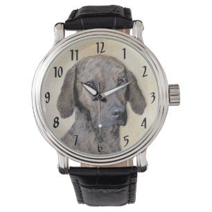 Plott-målning - Söt originell hundkonst Armbandsur