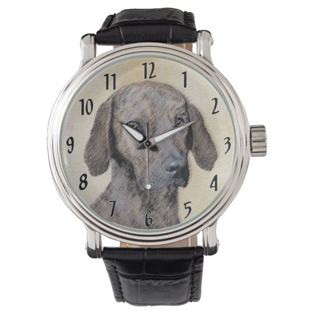 Plott-målning - Söt originell hundkonst Armbandsur (Framsida)