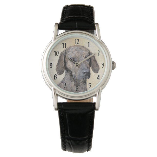 Plott-målning - Sött Original Hund Konst Armbandsur (Framsida)