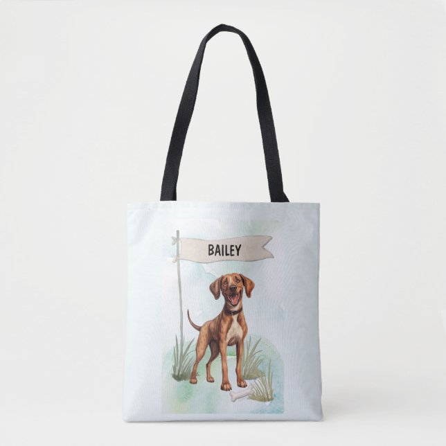 Plott Watercolor Personlig Hund Tygkasse (Framsida)