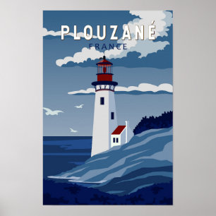 Plouzane Frankrike Resa Vintage Konst Poster