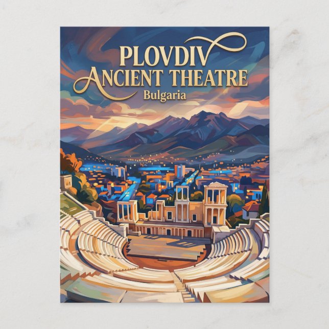 Plovdiv Ancient Theatre Bulgaria Vykort (Framsida)