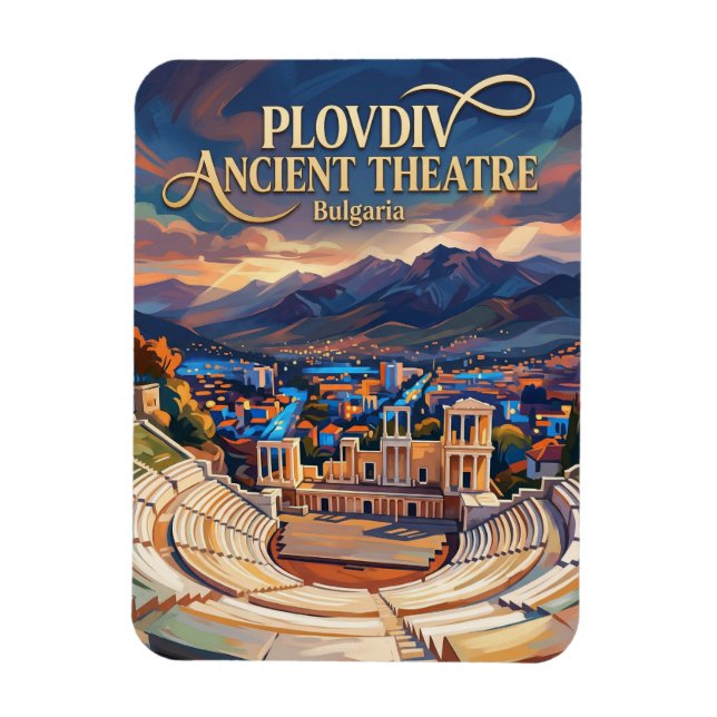 Plovdivs antika teater Bulgarien Magnet (Vertikal)