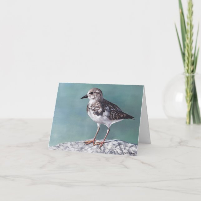 Plover Shore Bird Art Note Card Kort (Framsida)