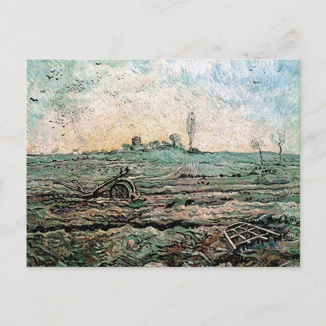 Plow and Harrow (Millet), Van Gogh Fine Art Vykort (Framsida)