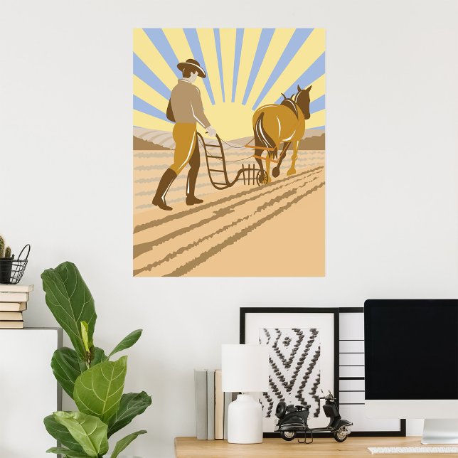 Plowing A Fält Poster (Skapare uppladdad)
