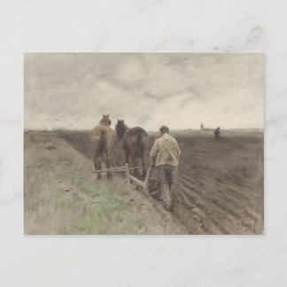 Plowing bonde Anton Mauve Vykort