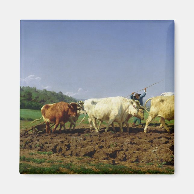Plowing in Nivernais, 1849 Magnet (Framsidan)
