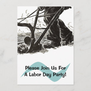 Plowing Labor Day Party-inbjudningar Plowing Fält Inbjudningar