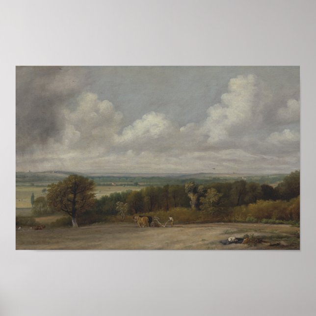 Plowing Scene in Suffolk - Constable Poster (Framsidan)