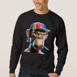 PLP Cyber Titan Geometric Ape Hoodie - Futuristisk Lång Ärmad Tröja