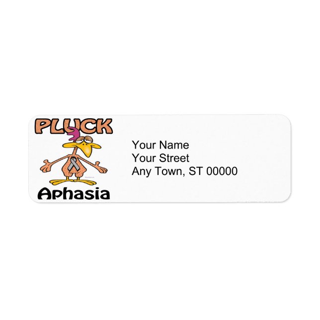 Pluck Aphasia Awareness Design Returadress Etikett (Framsidan)