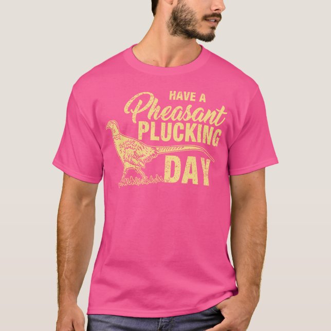 Pluckar från Funny Pheasant-jakt T Shirt (Framsida)