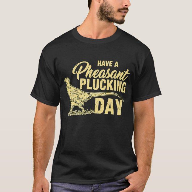 Pluckar från Funny Pheasant-jakt T Shirt (Framsida)