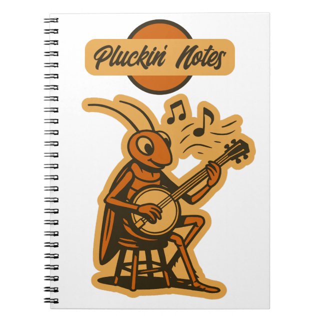 Pluckin' Notes - Banjo Cricket Notebook Anteckningsbok (Framsidan)