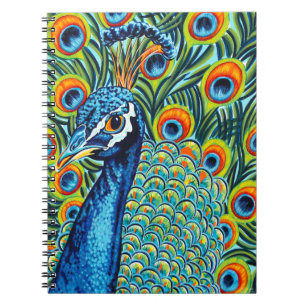 Pluerad Peacock I Anteckningsbok