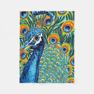 Pluerad Peacock I Fleecefilt