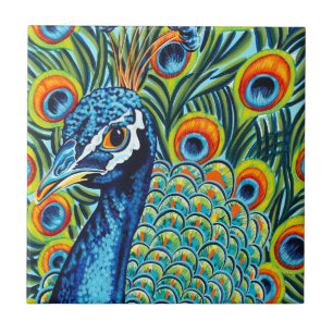 Pluerad Peacock I Kakelplatta