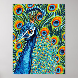 Pluerad Peacock I Poster