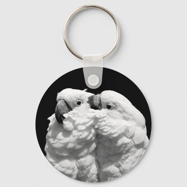 Pluft av paraplycockatoos nyckelring (Framsida)