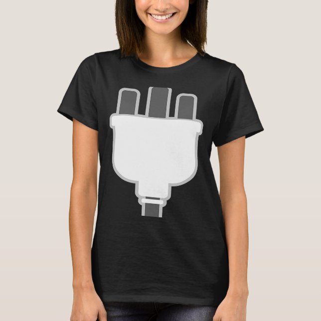 Plug Easy Plug and Socket Couple Halloween Costume T Shirt (Framsida)
