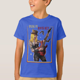 Plug In. Rock Out. – Cool Teen Rock T Shirt