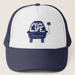 Plug Life Cute Navy Blue Electric Car Keps