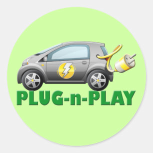 PLUGGA & leka ELBILEN Runt Klistermärke