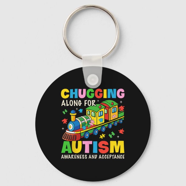 Pluggande Längs För Autism Acceptans Medvetenhet Nyckelring (Framsida)