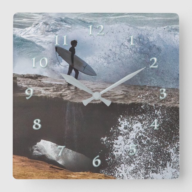 Pluggning i Silver Surfer Fyrkantig Klocka (Framsida)