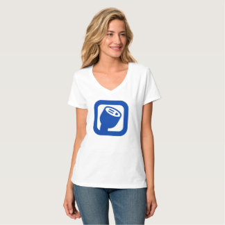 PlugShare logotypkvinna V-Nacke skjorta Tee