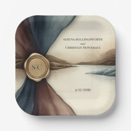 Plum and Blue Ombre Ribbon Seal