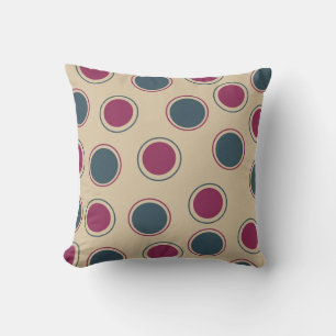 Plum and Teal Circles American MOJO Pillow Kudde