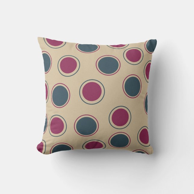 Plum and Teal Circles American MOJO Pillow Kudde (Framsida)