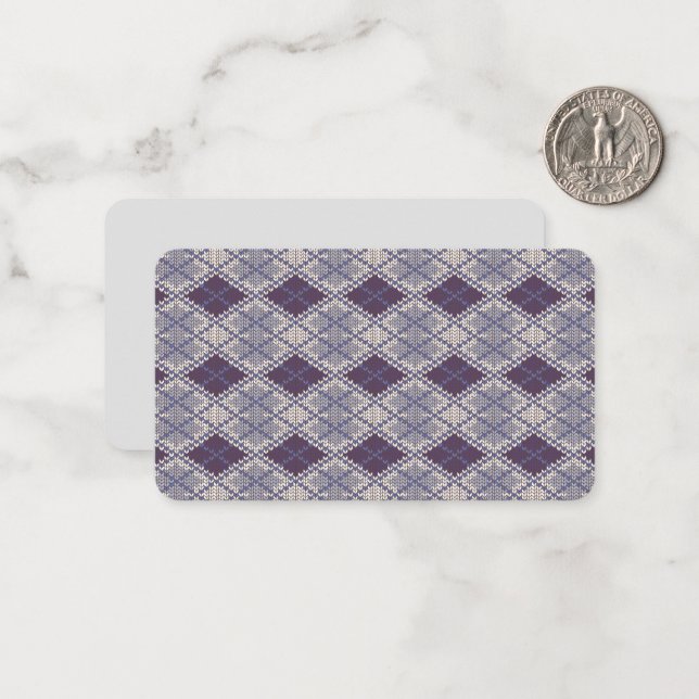 PLUM ARGYLE STICKAD 3.5x2 Platt kort / Horisontell (Fram/Back In Situ)