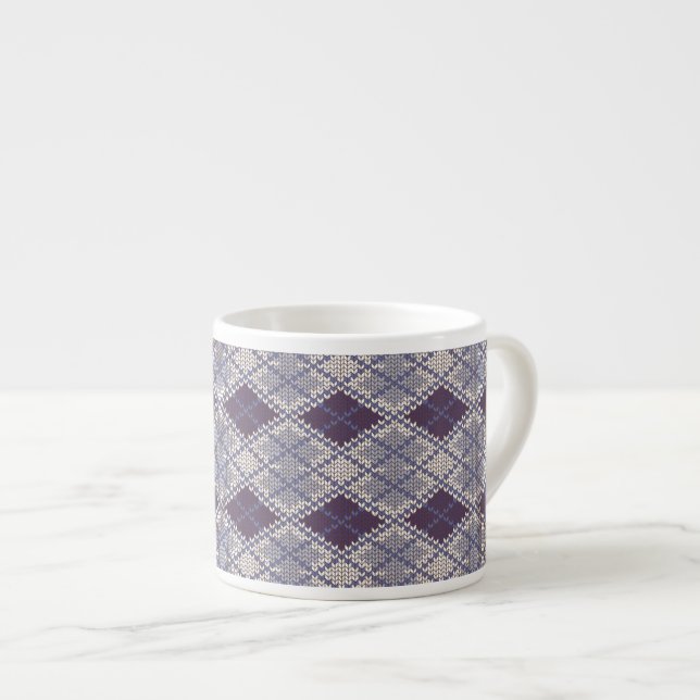 PLUM ARGYLE-STICKAD Espressokopp (Framsida höger)