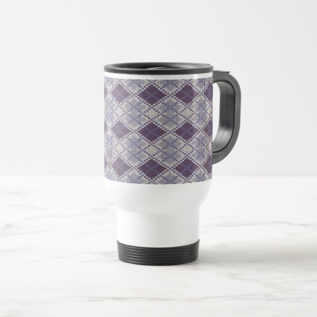PLUM ARGYLE-STICKAD RESKVÄRMUGGE RESEMUGG (Framsida höger)