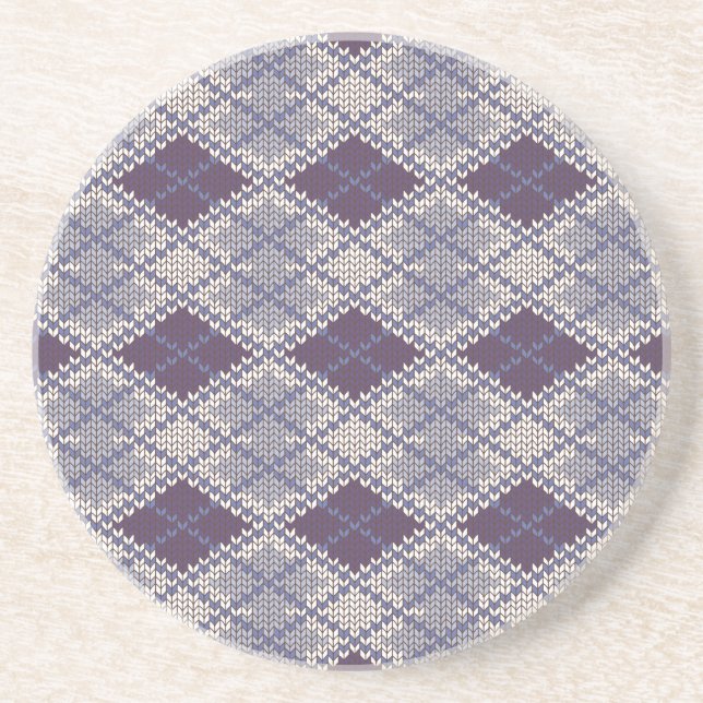 PLUM ARGYLE STICKAD Rund sandstensundersats Underlägg (Framsidan)