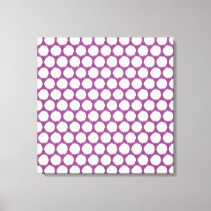 Plum Asian Moods Ikat Dots Canvastryck