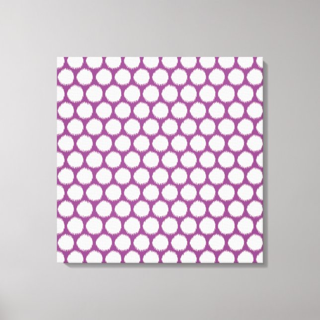 Plum Asian Moods Ikat Dots Canvastryck (Framsida)