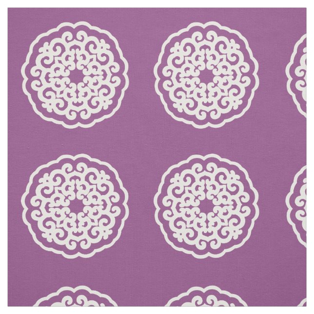 Plum Asian Moods Mandalla ~ litet mönster Tyg (Provkarta)