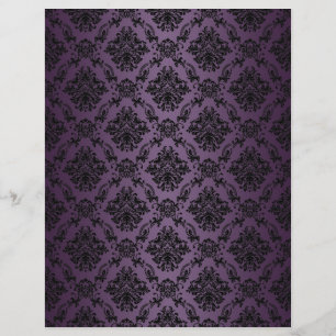 Plum Baroque Black Snöre Mönster Papper