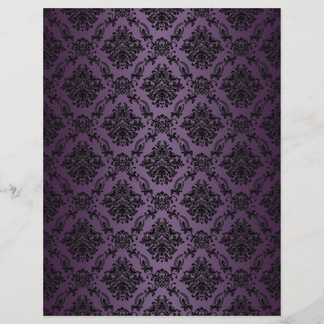 Plum Baroque Black Snöre Mönster Papper (Framsida)