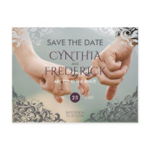 Plum Baroque Chandelier Bröllop spara datum